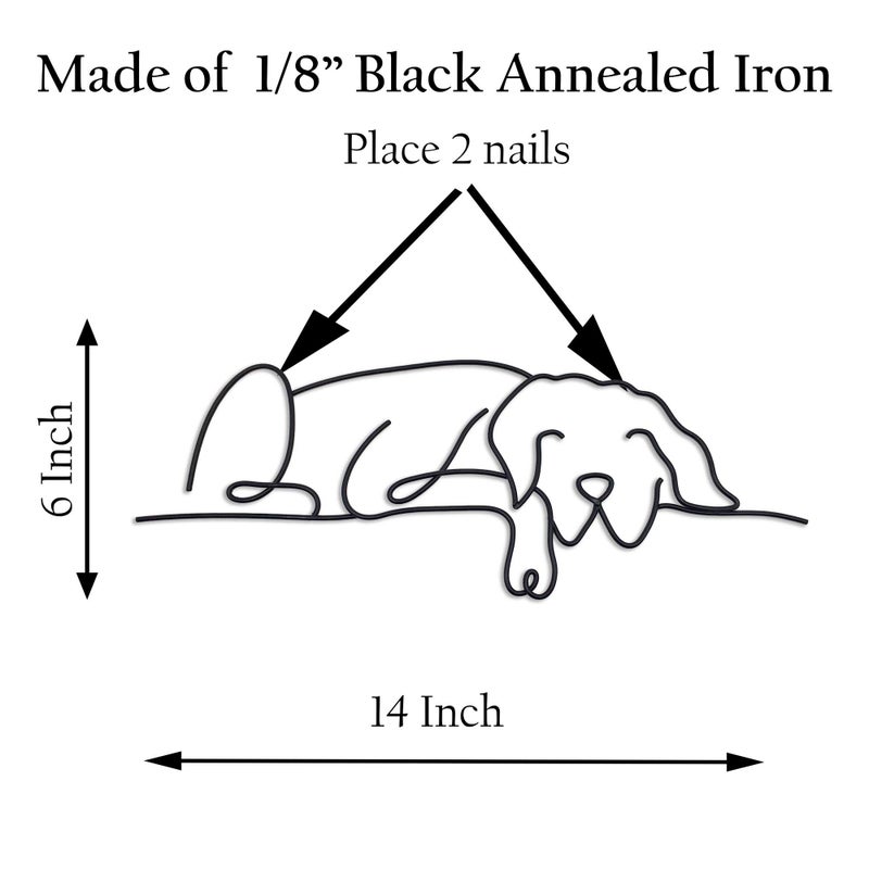 Matani Metal Dog Wall Decor | Minimalist Room & Living Room Wall Decor (Sleeping Labrador) - Image 5